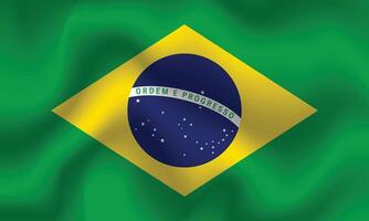 platt illustration av Brasilien flagga. Brasilien nationell flagga design. Brasilien Vinka flagga. vektor