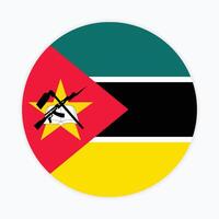 Mozambique National Flagge Vektor Symbol Design. Mozambique Kreis Flagge. runden von Mozambique Flagge.