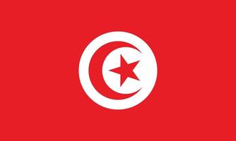 platt illustration av tunisien nationell flagga. tunisien flagga design. vektor