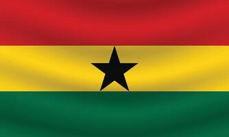 eben Illustration von Ghana National Flagge. Ghana Flagge Design. Ghana Welle Flagge. vektor