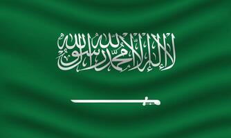 platt illustration av de saudi arabien flagga. saudi arabien nationell nationell flagga design. saudi arabien Vinka flagga. vektor