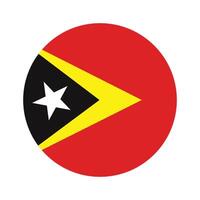 Osten Timor National Flagge Vektor Symbol Design. Osten Timor Kreis Flagge. runden von Osten Timor Flagge.