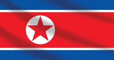 platt illustration av de norr korea nationell flagga. norr korea flagga design. norr korea Vinka flagga. vektor