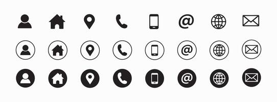 Kontakt uns Vektor Symbole eben Symbole einstellen auf Weiß Hintergrund.