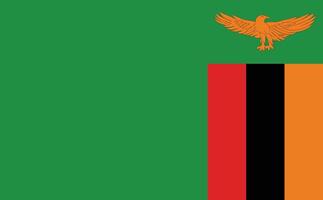 platt illustration av zambia nationell flagga. zambia flagga design. vektor