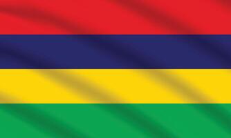 eben Illustration von Mauritius National Flagge. Mauritius Flagge Design. Mauritius Welle Flagge. vektor