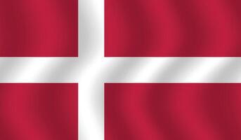 eben Illustration von Dänemark National Flagge. Dänemark Flagge Design. Dänemark Welle Flagge. vektor