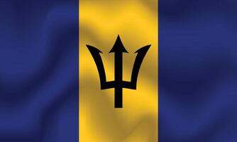 eben Illustration von Barbados Flagge. Barbados National Flagge Design. Barbados Welle Flagge. vektor