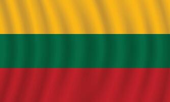 eben Illustration von Litauen National Flagge. Litauen Flagge Design. Litauen Welle Flagge. vektor