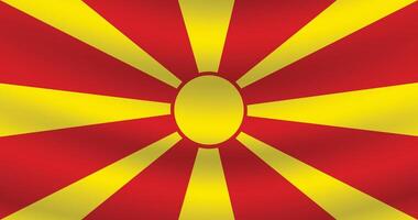 platt illustration av norr macedonia nationell flagga. norr macedonia flagga design. norr macedonia Vinka flagga. vektor