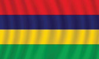 eben Illustration von Mauritius National Flagge. Mauritius Flagge Design. Mauritius Welle Flagge. vektor