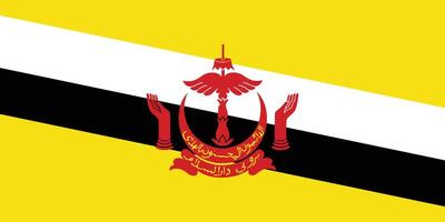 platt illustration av de brunei flagga. brunei nationell flagga design. vektor