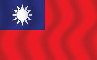 eben Illustration von Taiwan National Flagge. Taiwan Flagge Design. Taiwan Welle Flagge. vektor