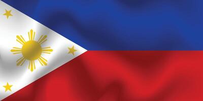 eben Illustration von das Philippinen Flagge. Philippinen National Flagge Design. Philippinen Welle Flagge. vektor