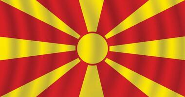 platt illustration av norr macedonia nationell flagga. norr macedonia flagga design. norr macedonia Vinka flagga. vektor