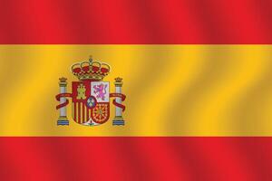 eben Illustration von Spanien National Flagge. Spanien Flagge Design. Spanien Welle Flagge. vektor
