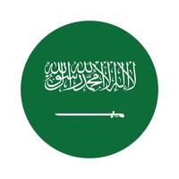 saudi arabien nationell flagga vektor ikon design. saudi arabien cirkel flagga. runda av saudi arabien flagga.