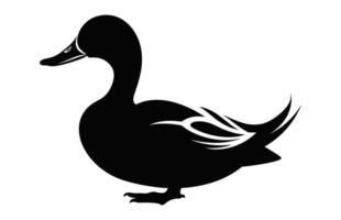 Ente schwarz Silhouette Vektor isoliert auf ein Weiß Hintergrund