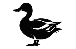 Ente Silhouette schwarz Clip Art isoliert auf ein Weiß Hintergrund vektor