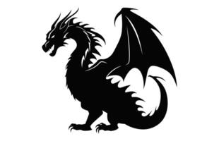 Drachen uralt Kreatur Mythologie Vektor schwarz Silhouette