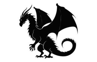 Drachen uralt Kreatur Mythologie Silhouette Vektor