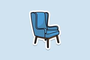 modern Sofa Stuhl, Sessel Aufkleber Design Vektor Illustration. Innere Möbel Objekt Symbol Konzept. komfortabel Sitzung Sofa Aufkleber Design Logo mit Schatten.