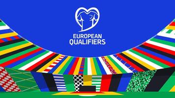 Hintergrund von Euro 2024 im Deutschland mit das Logo von das Turnier Qualifikation vektor