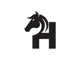 brev h häst logotyp design ikon symbol vektor mall