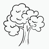 Baum Vektor Illustration im schwarz und Weiß skizzieren Hand gezeichnet Stil