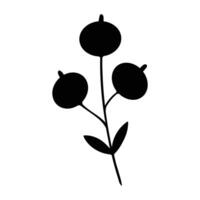 svart silhuett av en växt, isolerat på en vit bakgrund vektor