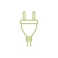 Stecker Kabel Symbol Vektor Vorlage Illustration Design