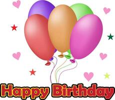 fri vektor Lycklig födelsedag firande bakgrund med realistisk ballonger och text
