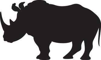 noshörning silhuett vektor illustration vit bakgrund