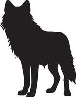 Wolf Silhouette Vektor Illustration Weiß Hintergrund