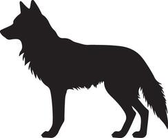 Wolf Silhouette Vektor Illustration Weiß Hintergrund