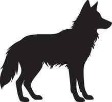 Wolf Silhouette Vektor Illustration Weiß Hintergrund