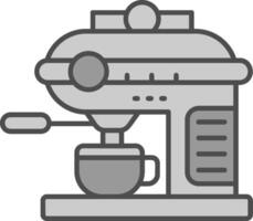 kaffe maskin linje fylld gråskale ikon vektor