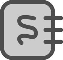 Notizblock Skizzenblock Linie gefüllt Graustufen Symbol vektor