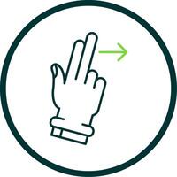 zwei Finger richtig Linie Kreis Symbol vektor