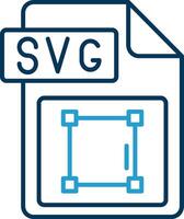 svg Datei Format Linie Blau zwei Farbe Symbol vektor