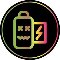 batteri död- linje lutning på grund av Färg ikon vektor