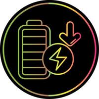 niedrig Batterie Linie Gradient fällig Farbe Symbol vektor