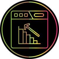 bar Diagram linje lutning på grund av Färg ikon vektor