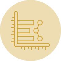 bar Diagram linje gul cirkel ikon vektor