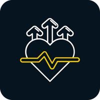 Herz Bewertung Linie Gelb Weiß Symbol vektor