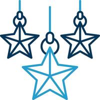 Weihnachten Star Linie Blau zwei Farbe Symbol vektor