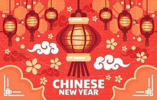 Licht der Laterne Chinesisches Neujahr vektor