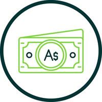 australisch Dollar Linie Kreis Symbol vektor