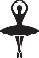 minimal ballerina vektor ikon i platt stil svart Färg silhuett, vit bakgrund 12