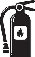 minimal Feuer Feuerlöscher Symbol, Symbol, Clip Art, schwarz Farbe Silhouette, Weiß Hintergrund 24 vektor